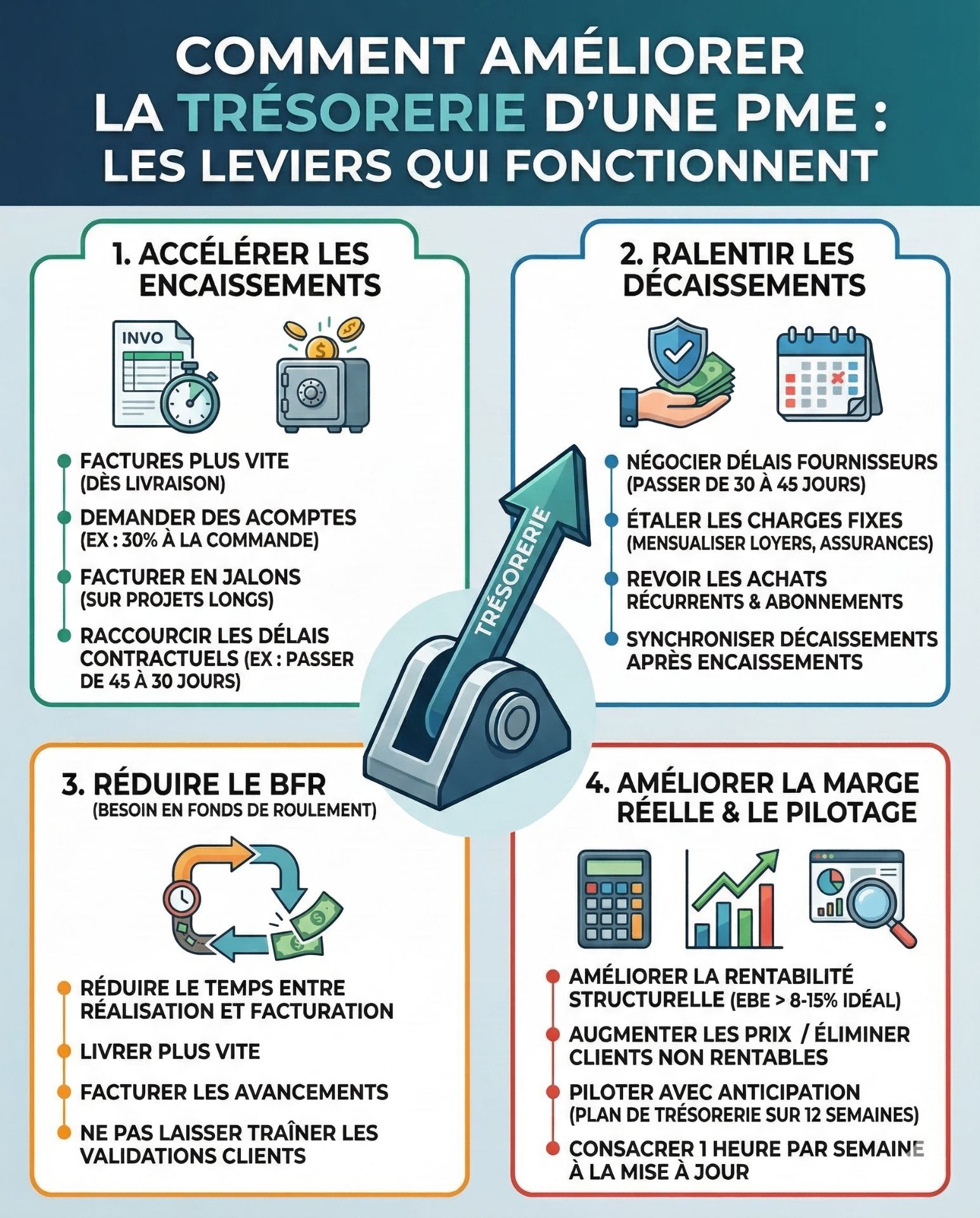 Comment améliorer la trésorerie d'une PME : les leviers qui fonctionnent vraiment