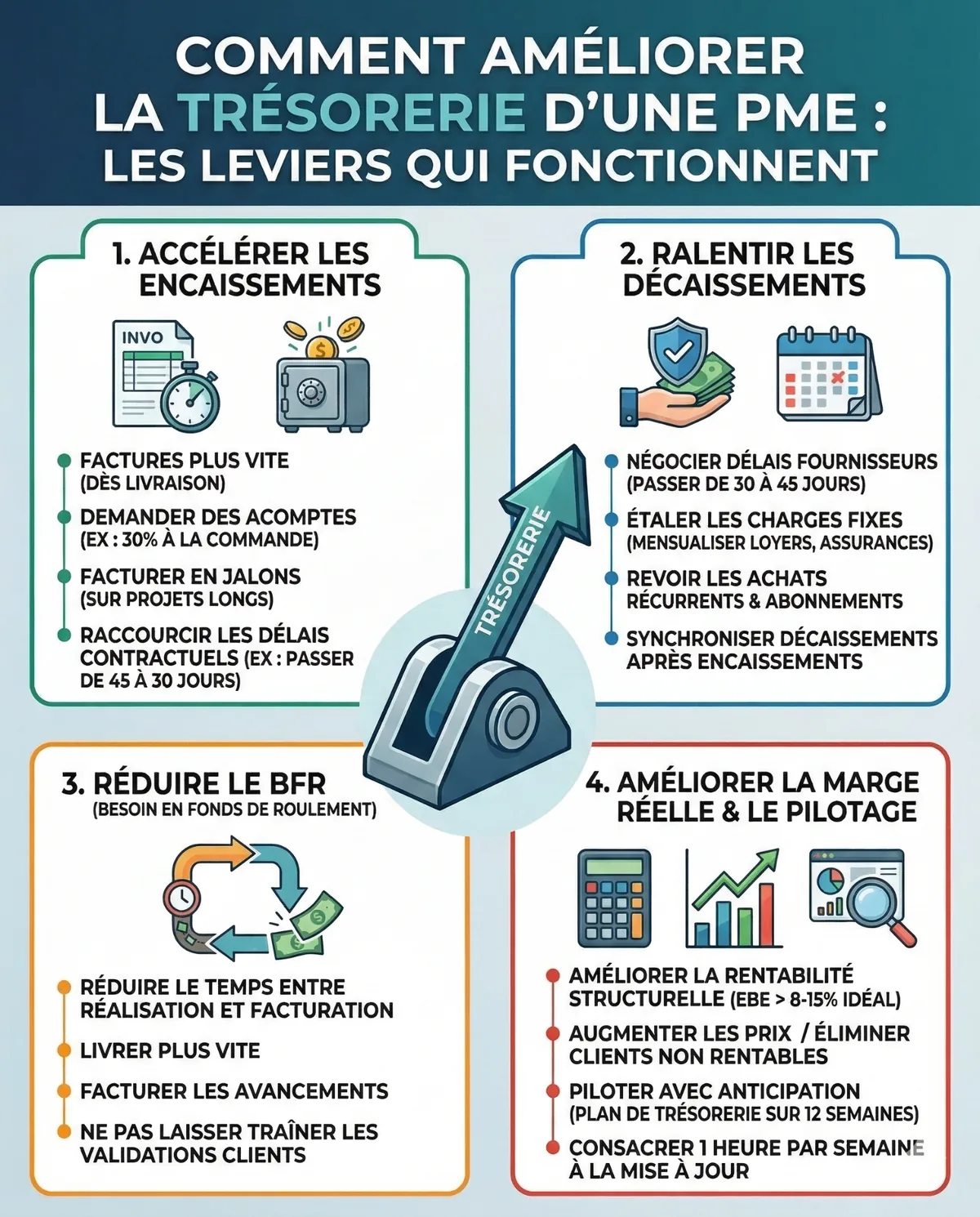 Comment améliorer la trésorerie d'une PME de services en 90 jours