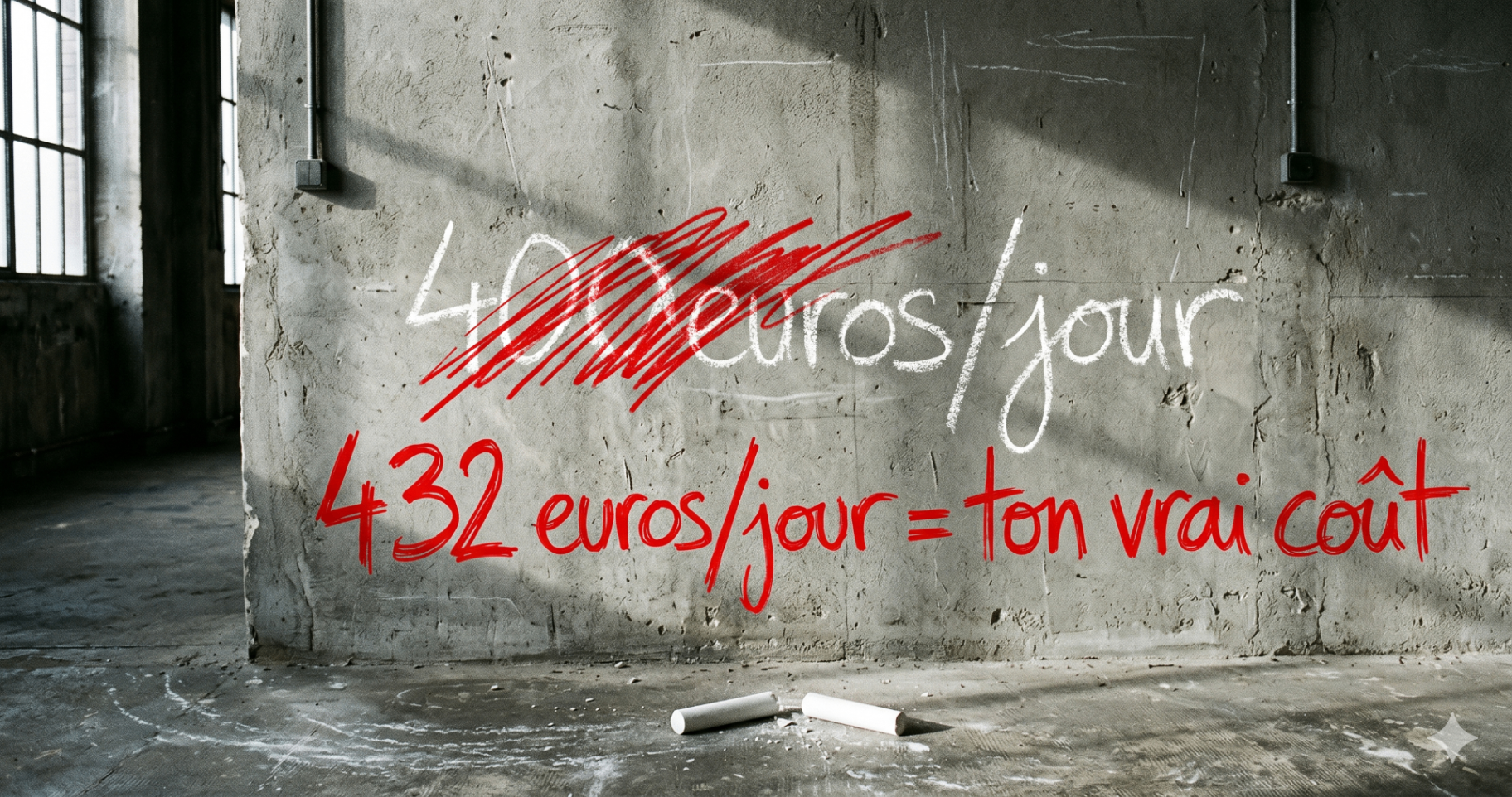 Tag mural barré 40 euros par jour remplacé par 432 euros par jour, le vrai coût d'une prestation