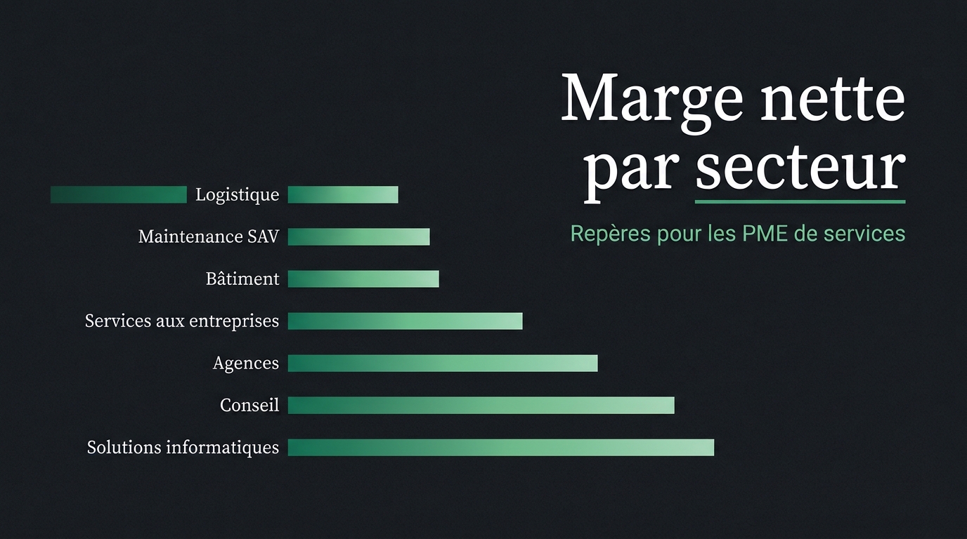 Graphique comparant la marge nette estimée par secteur pour les PME de services